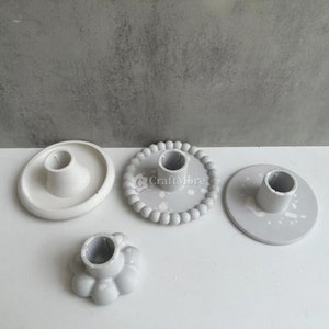 Round Candle Holder Silicone Mold-Cement Plaster Concrete Candle Holder Mold-Silicone Mold for Candlestick Making-Long Candle Holder Mold