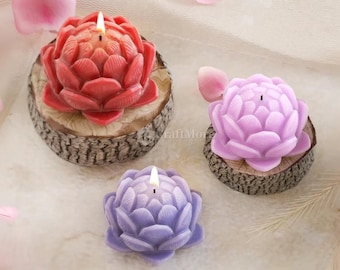 3D lotus silicone mold-2 size lotus candle mold-scented candle mold-flower concrete mold-lotus diffuser stone mold-lotus aroma plaster mold