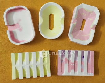 Creative soap drain box silicone mold-Soap Drain Tray Resin Mold-Cement concrete plaster soap drain dish mold-Epoxy resin soap tray mold