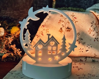 House silicone mold-House wreath insert for tealight holder-Light house mold-Hollow tree with birds-Tea light holder molds-Home Decoration