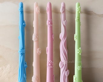 Embossed flower candle silicone mold-Long taper candle mold-Scented Candle Mould-Tulip/Daisy/Snowflake Pattern Long Candle Mold-Home decor