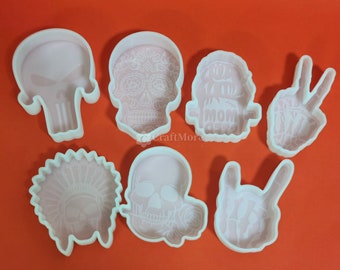 Halloween Skull Car Freshie Mold-Clown/Doll/Skull/Masked Killer Freshie Mold-Horror Movie Silicone Molds For Aroma Beads-Candle Mould