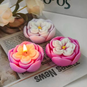 3D Flower silicone mold-Flower candle mold-Scented candle mold-Flower ornament resin mold-Diffuser stone plaster mold-Chocolate/soap mold