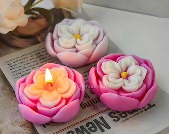 3D Flower silicone mold-Flower candle mold-Scented candle mold-Flower ornament resin mold-Diffuser stone plaster mold-Chocolate/soap mold