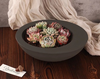 Round flower pot silicone mold-Nordic concrete planter mold-Cement candle bowl mold-Round trinket dish mold-Epoxy resin art mold-Round mold