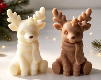 3D Christmas Deer Candle Silicone Mold-DIY Aromatherapy Candle Mold-Elk Resin Plaster Ornament Mold-Christmas Craft Decor Mold-Soy Wax Mold