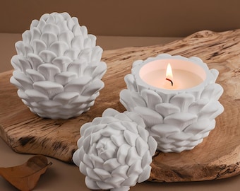 Pinecone Candle Jar Silicone Mold-Candle Vessel Container Plaster Mold-3D Pinecone Storage Jar Epoxy Resin Mold-DIY Home Decor Ornament Mold
