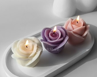 3D rose silicone mold-3 Styles flower candle mold-scented candle mold-flower concrete mold-rose diffuser stone mold-rose aroma plaster mold