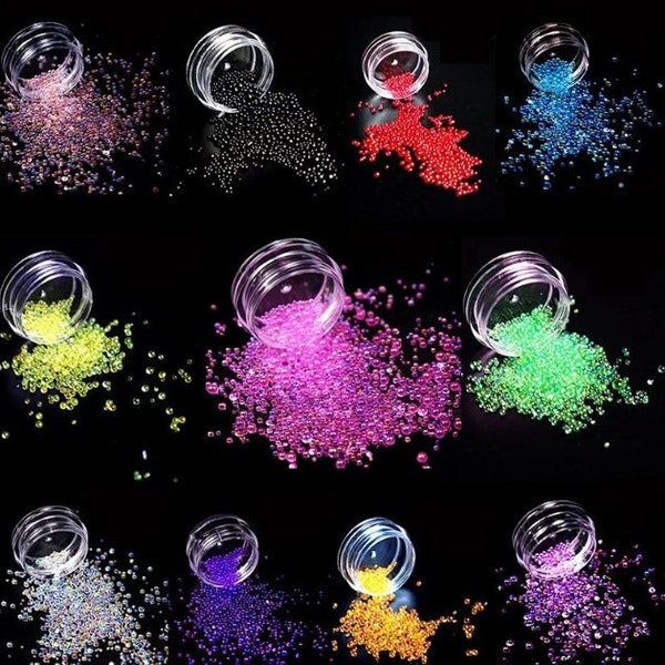 Tiny Bubble Ball Beads 1-3mm mixte Mini Perles pour résine Craft Epoxy Resin moules nail art verre globe filler 11 couleurs DIY Craft