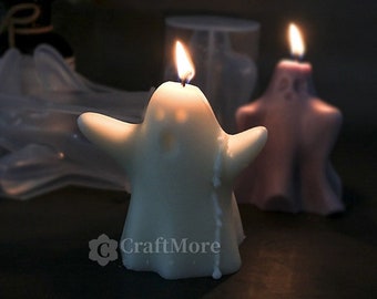 Halloween ghost candle mold-silicone candle mold-beeswax pillar candle mold-scented candle mold-Cute specter candle mold