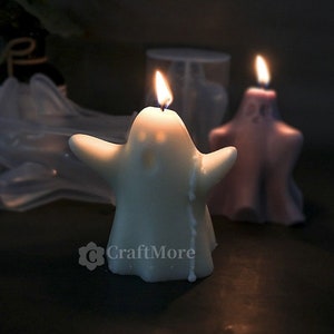 Halloween ghost candle mold-silicone candle mold-beeswax pillar candle mold-scented candle mold-Cute specter candle mold