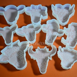 Cow Freshie Mold-13 styles Car Freshie Mold-Bison Highland Cattle Freshie molds-Cow tag Freshie Mold-Silicone Mold For Car Freshie DIY