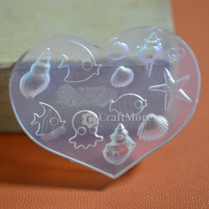 Muscheln und Fische Silikonform für Nailart DIY Nagel Dekoration Harz Formen Epoxy Nagel Patches Herstellungsform Kristall Nagel Aufkleber Form