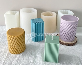Irregular Striped Candle Silicone Mold-Creative Water Ripple Candle Mold-Cylinder Scented Candle Mold-DIY Beewax Pillar candle mould