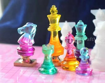 Big chess silicone mold-Chess Resin Mold-Plaster concrete chess piece mold-Chess candle mold-Large size chessboard mold-Chess resin molds