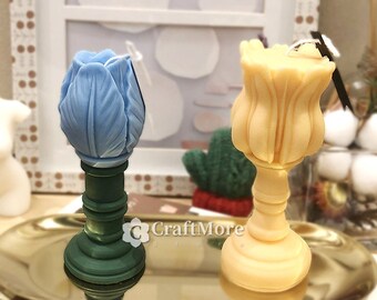 Tulip candle mold-Flower candle silicone mold-Silicone candle mold-Scented candle mold-Tulip candlestick shape candle mold