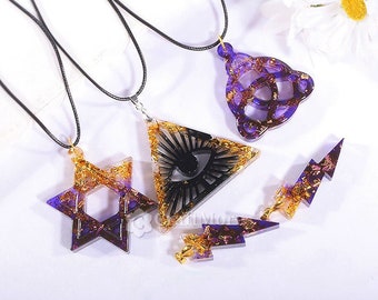 Magic Symbol Silicone Pendant Mold-Pentagon Epoxy Resin Keychain Mold-Lightning Earring Resin Mold-Gothic Punk Style Ornaments Mould