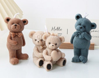 Cute bear silicone mold-Bear candle mold-Kawaii Sitting bear mold-Scented candle mold-Aroma plaster mold-Silicon mold for resin bear making