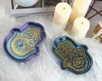 Hand van Fatima siliconen plaat schimmel-Siliconen mal voor hars plaat DIY-Oog van God Hars schotel schimmel-Lade silicium mal-Sieraden lade schimmel