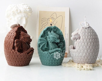 Silicone Dragon Egg Candle Mold-Broken Dragon Egg Resin Mold-Dragon Egg Night Lamp Mold-Dragon Egg Plaster Mold-Epoxy Resin Art Craft Mold