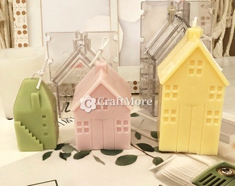 Creative small house candle mold-Little cabin candle silicone mold-House shape acrylic candle mold-Home scented candle mold
