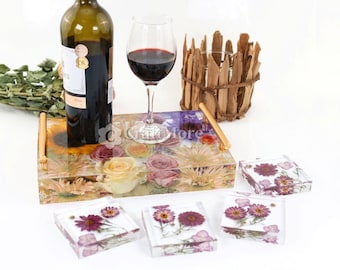 Thickened cuboid tray resin mold-Thickened square silicone coaster mold-Epoxy resin tray coaster set mold-Flower plant specimen tray mold