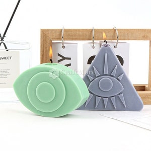 Psychic Eye Symbol Candle Mold-Pillar Candle Silicone Mold-Triangle Eye Mold for Scented Candle DIY-Silicon Mold for Eyes Candle Making