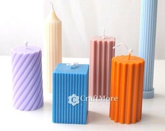 Acrylic pillar candle mold-6 styles Cylinder candle mold-Striped candle mold-Acrylic candle mold-Scented candle mold