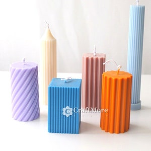 Acrylic pillar candle mold-6 styles Cylinder candle mold-Striped candle mold-Acrylic candle mold-Scented candle mold