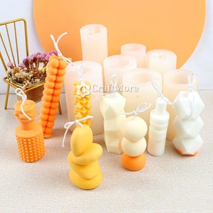 Irregular pillar candle mold-Cylinder silicone candle mold-Scented candle mold-Silicone mold for beeswax and soy wax candle making