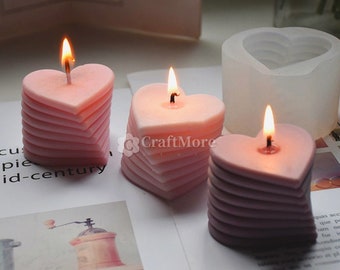 Rotating Heart Candle Mold-Heart Cylinder Candle Silicone Mold-Scented Candle Mold-Love Heart Pillar Candle Mold-Candle mould-Plaster mold