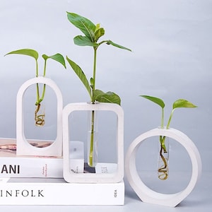 Arched Round Test Tube Vase Creative Modern Simple Vase Mold, Concrete Cement Gypsum Resin Silicone Vase Mold ,Flower Culture Container Mold