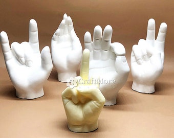 Candela del dito medio Stampo-Gesto creativo Candela Silicone Mold-Silicone Candle Mold-Finger Plaster Mold-Scented Candle Mold