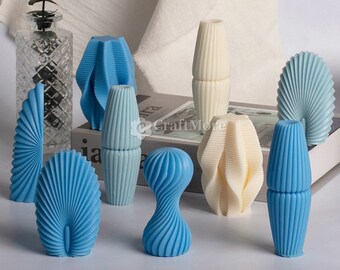 Irregular cylinder candle mold-silicone candle mold-spiral pillar candle mold-scented candle mold-creative sphere candle mould