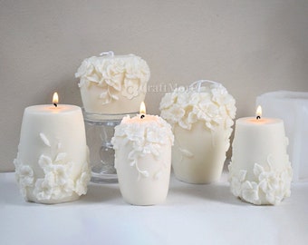 Flower vine silicone candle mold-Flower pillar candle mold-Silicone mold for candle DIY-Nordic style aroma candle molds-Diffuser stone mold