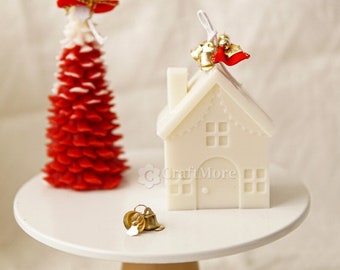 Christmas decoration house candle mold-Little cabin candle silicone mold-House shape acrylic candle mold-Home scented candle mold