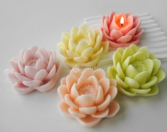 3D lotus silicone mold-lotus flower candle mold-scented candle mold-lotus concrete mold-flower diffuser stone mold-lotus aroma plaster mold