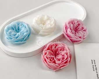 Moule en silicone fleur rose-Moule bougie rose-Moule bougie parfumée-Moule pierre diffuseur de fleurs-Moule en plâtre d'aromathérapie-Moule artistique en résine époxy