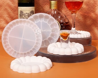 Creative Bubble Coaster Resin Molds-Silicone Coaster Mold-Bubble Edge Coaster Cement Concrete Plaster Mold-Epoxy Resin Cup Mat Mould