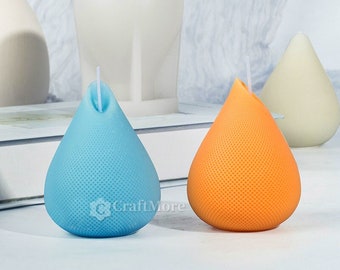 Abstract Teardrop Candle mold-Grid Pattern Cylinder Candle Silicone mold-Pillar candle mold-Scented candle mold-Aroma Plaster Mold