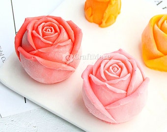 3D rose silicone candle mold-Creative ice cube mold-6 grids Resin rose mold-Flower fondant mold-Rose chocolate mold-Mousse cake mold