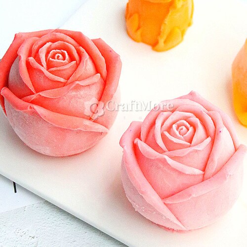3D rose silicone candle mold-Creative ice cube mold-6 grids Resin rose mold-Flower fondant mold-Rose chocolate mold-Mousse cake mold