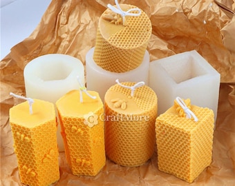 Bee candle mold-Honeycomb candle silicone mold-Pillar candle mold-Scented candle mold-Silicon candle mold-DIY candle making