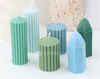 Creative Pencil Candle Mold-Cylinder Candle Silicone Mold-Vertical Stripe Pillar Candle Mold-Scented Candle Mold-Aromatherapy Plaster Mould