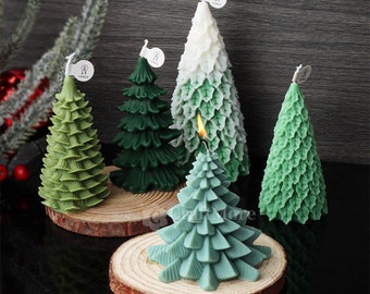 7 styles Christmas tree silicone molds-Christmas tree candle mold-Scented candle mold-Pine tree ornaments resin mold-Christmas decor mold