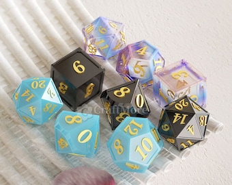 Juego de moldes de dados DND-Molde de dados de silicona-Molde de resina de dados afilados-Moldes de dados TGPG-Moldes D20/D12/D10/D8/D6/D4-Molde de dados de resina epoxi-Molde de arte de resina