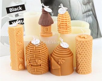 7 styles Silicone Honeycomb Candle Mold-Creative Bee Scented Candle Mould-DIY Epoxy Resin/Cement/Plaster/Ice Cube/Chocolate Honeycomb Mold