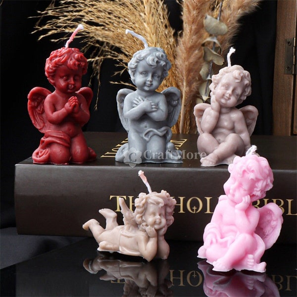 9 styles Cute Angel Candle mold-Little Angel Candle Silicone Mold-DIY Scented Candle Mould-Epoxy Resin/Cement/Plaster Angle mold