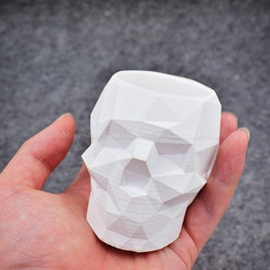 Silicone Concrete Mold-Geometric Skull Flowerpot mold-Cement mold-Craft Plaster Mold-Pen Holder mold-Silicone skull mold for resin