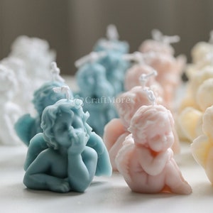 5 styles Cute Angel Candle mold-Little Angel Candle Silicone Mold-DIY Scented Candle Mould-Epoxy Resin/Cement/Ice Cube/Plaster Angle mold